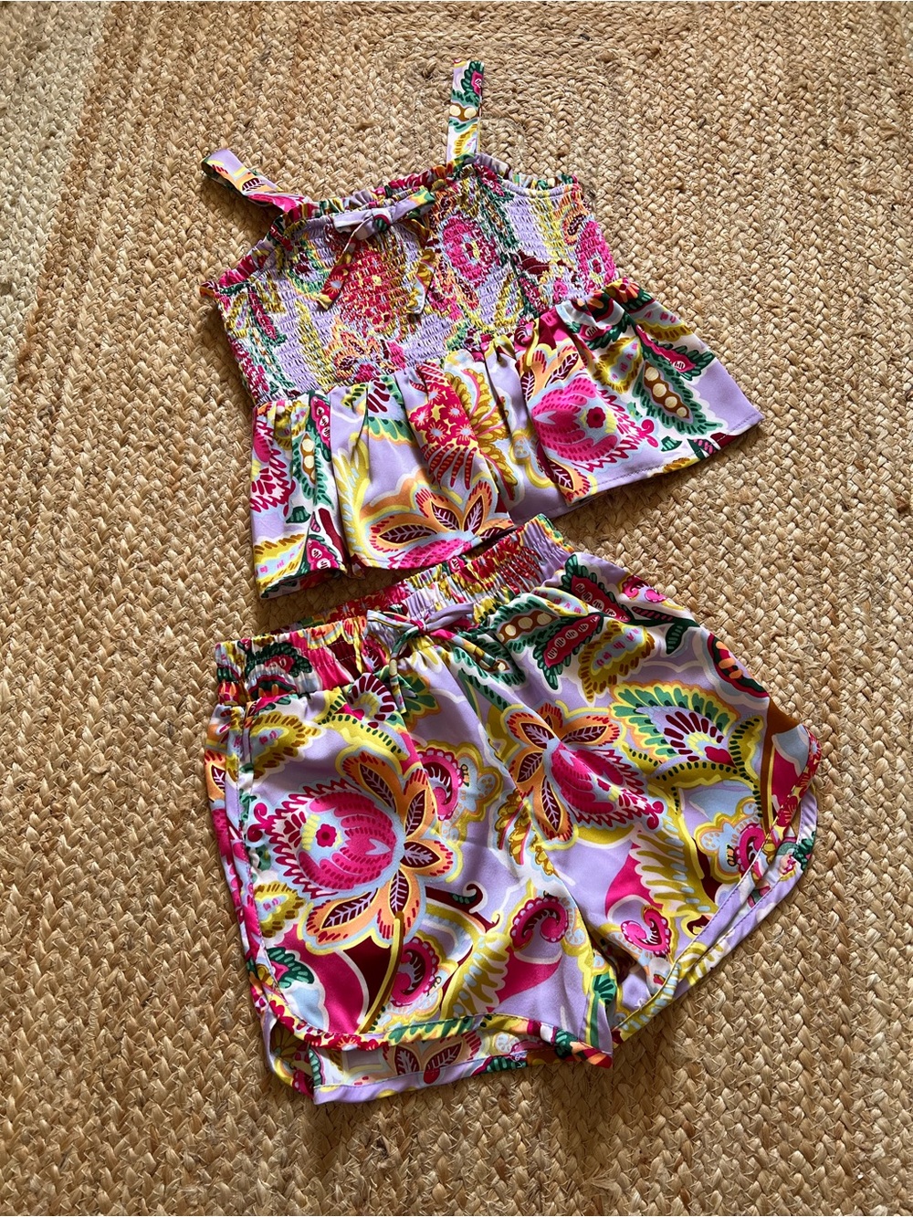 Dillards Chelsea and Violet Girls Two-Piece Floral Tank & Shorts Set